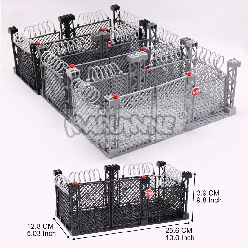 마루미네 소형 입자 MOC 빌딩 블록 군사 액세서리 부품 네트 메쉬 DIY 조립 벽돌 울타리 58827 호환