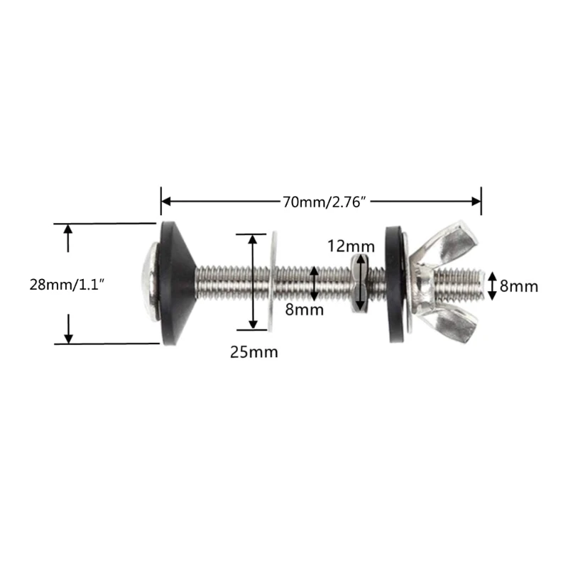 2PCS Toilet Bolts and Washers Repair Set Leaking Toilet Close Coupling Toilet Bolts and Seal Tool Accessories