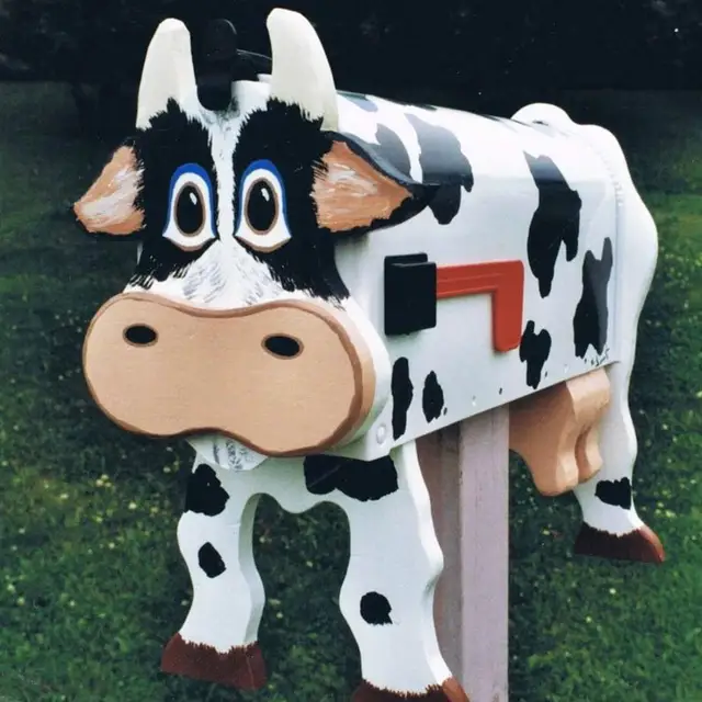 Farm Chicken Cow Ló Postafiók Fém Falra Szerelt Dobozos Időjárásálló Mezőgazdasági Állati A Kerti Dekorációs Kézművességen Kívül - Image 4