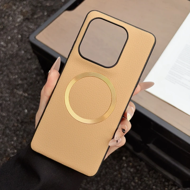 ELVEV Magnetic Lichee Pattern PU Leather + PC Anti-Fall Case Cover