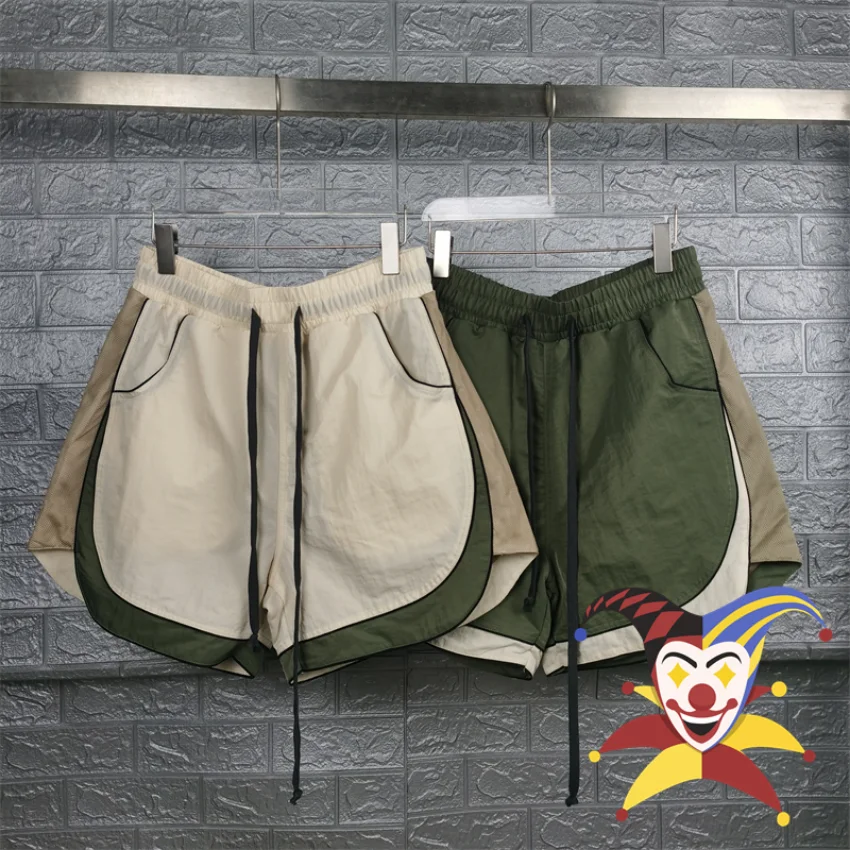 

2023ss Mesh Patchwork Drawstring Shorts Men Women Vintage Shorts