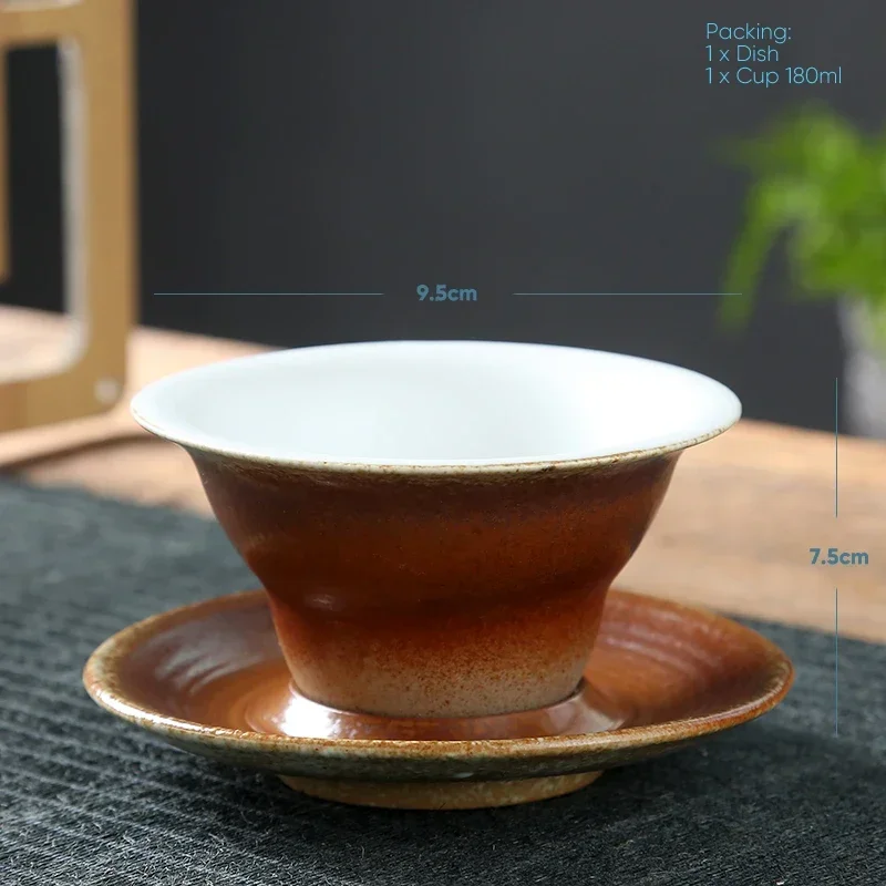 طقم فنجان قهوة وصحن من السيراميك الإبداعي ، كوب قه...
