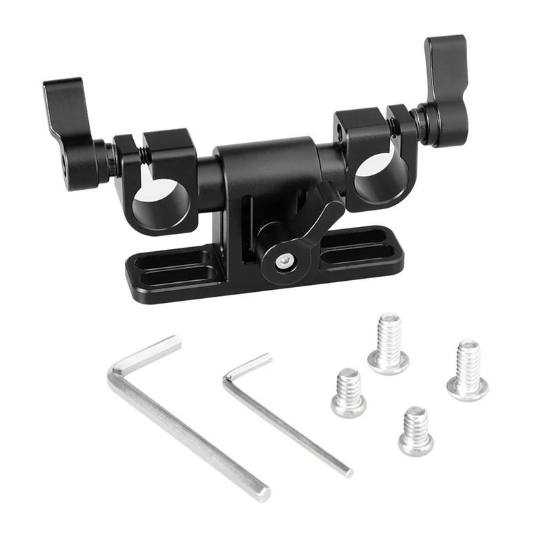 Adjustable 15Mm Dual Rod Clamp With 360 Swivel Rod Adapter For LWS Rod Support System Camera Rig