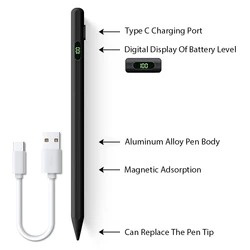 Universal Stylus Pen for Tablets and Touchscreen Devices (For iPad Black)