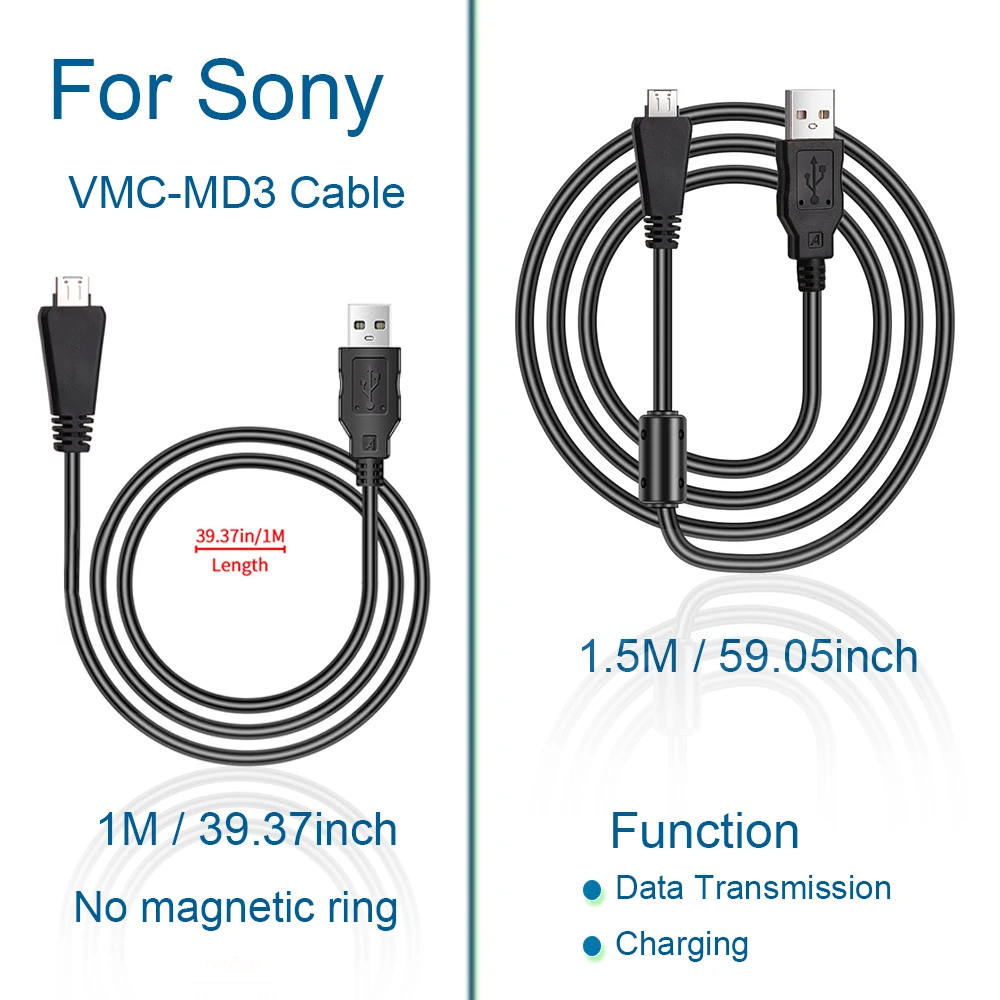 VMC-MD3 USB Cable for Sony DSC-W570 DSC-W580 DSC-WX9