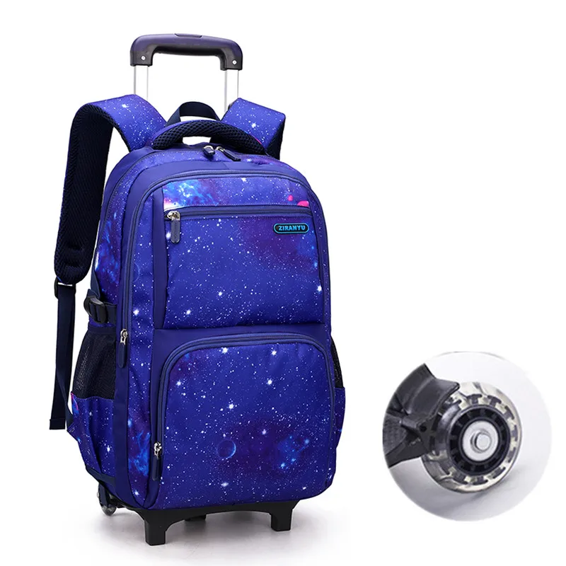 Dropshipping Wheels Travel Rolling Luggage Bag School Trolley Backpack for Boys Kid Backpack on Wheels School Kids Backpacks