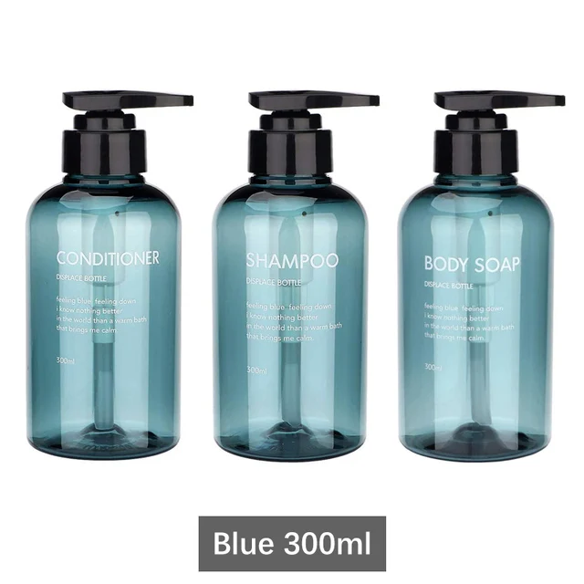 Set de șampon îmbuteliat 300ml/500ml Dozator de săpun Gel de spălat pentru corp Balsam de păr Flacon reîncărcat 3 în 1 Depozitare din plastic pentru baie
