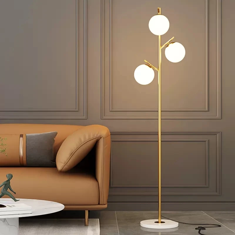 

Modern Glass Floor Lamps Round Balls For Living Room Sofa Bedroom Bedside Decorative Standing Lighting Minimalist Floor Lighting