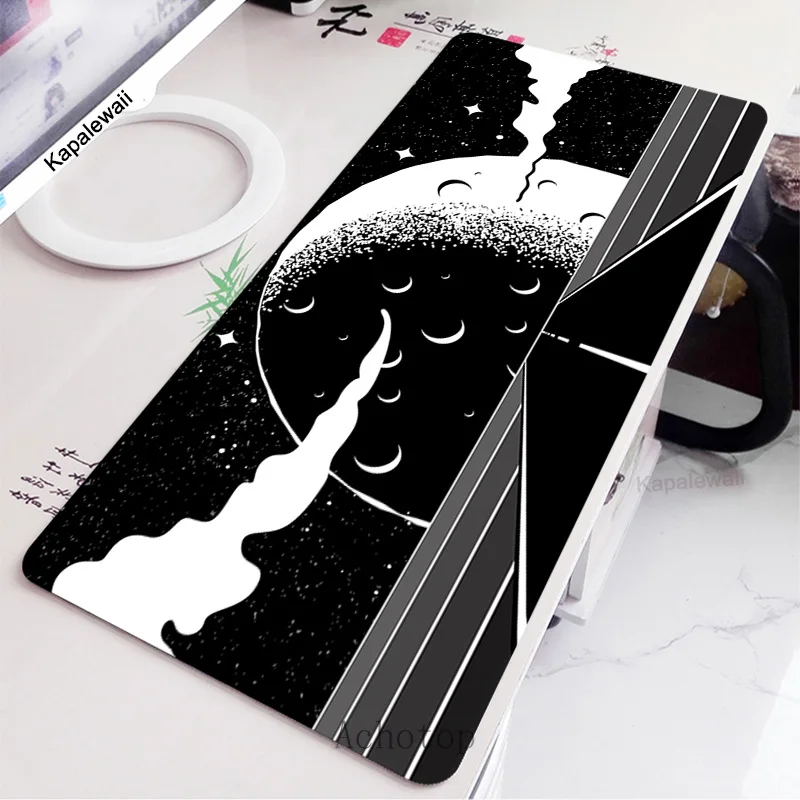 

Space Mousepad Home Computer Table XXL Large Pc Mouse Pad Black And White Cloud Keyboard Mause Rug Desk Mat Office Accessories