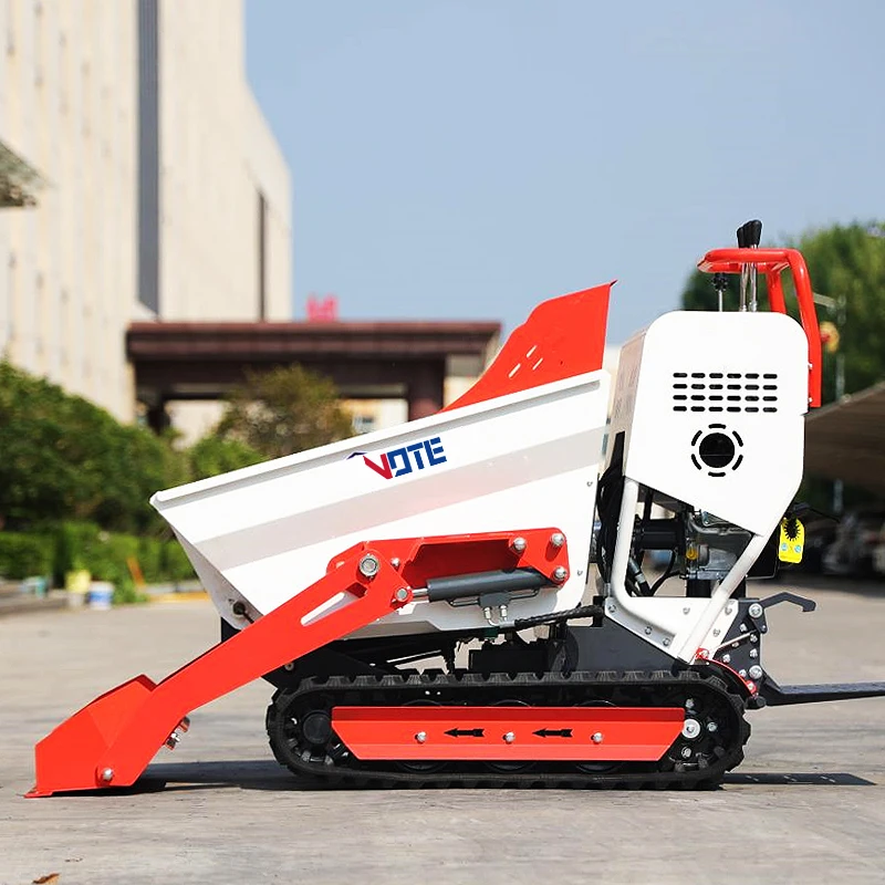 

China Hydraulic Truck Mini Dumper 500kg Construction Garden Mini Dump Truck Factory Price Gasoline Farm Use Tracked Dumper