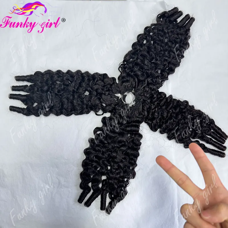 12A Feather Hair Burmese Curly Feather Crochet Human Human Hair For Black Women 60-300g Knotless Crochet Raw Feather Human Hair 1