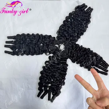 12A Feather Hair Burmese Curly Feather Crochet Human Human Hair For Black Women 60-300g Knotless Crochet Raw Feather Human Hair 1