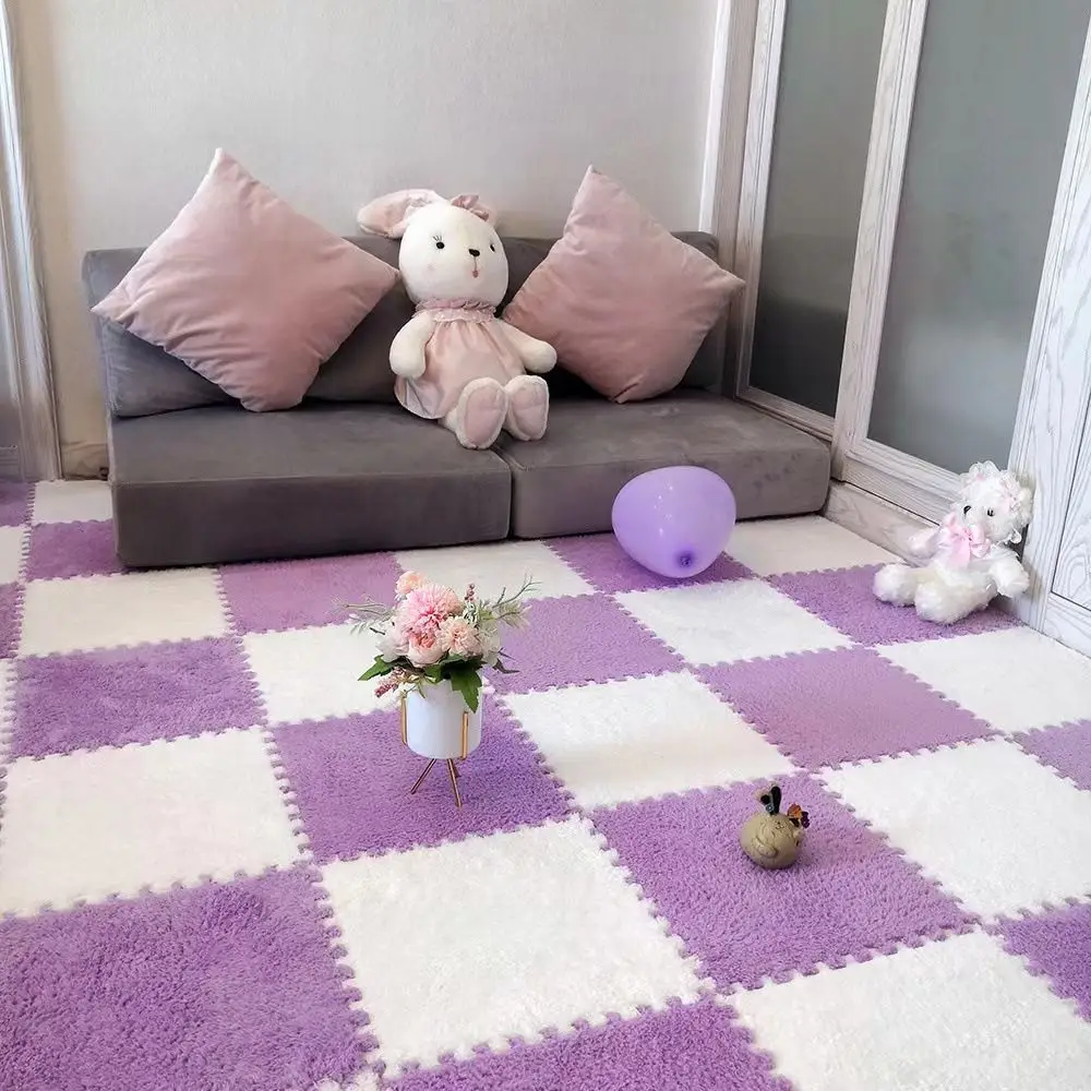 Plush Foam Floor Mat Children Kids Rug Play Mat EVA Foam Soft Baby Fluffy Floor Tiles Climbing Rugs Living Room Carpet 5