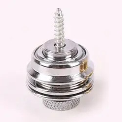 Premium Skidproof Guitar Strap Lock Button for Acoustic and Electric Bass (Silver)