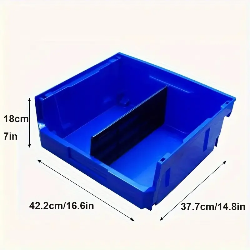 LEADLOONG 3pcs V7 Large Storage Parts Bin 377*422*180 mm/14.84*16.61*7.09 inch Heavy Duty Stackable Plastic Part Box for Garage