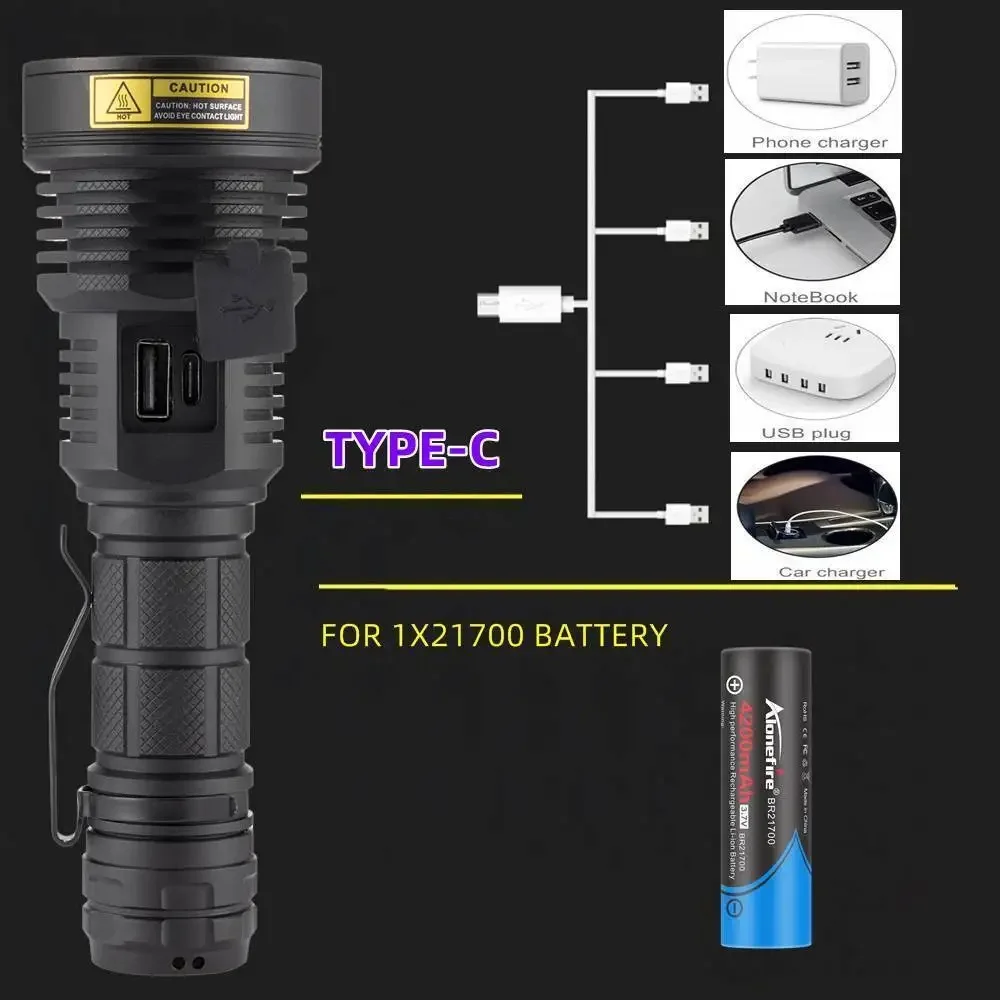 Rechargeable LED Flashlight 60W 3x SST40 5500LM Torch Light
