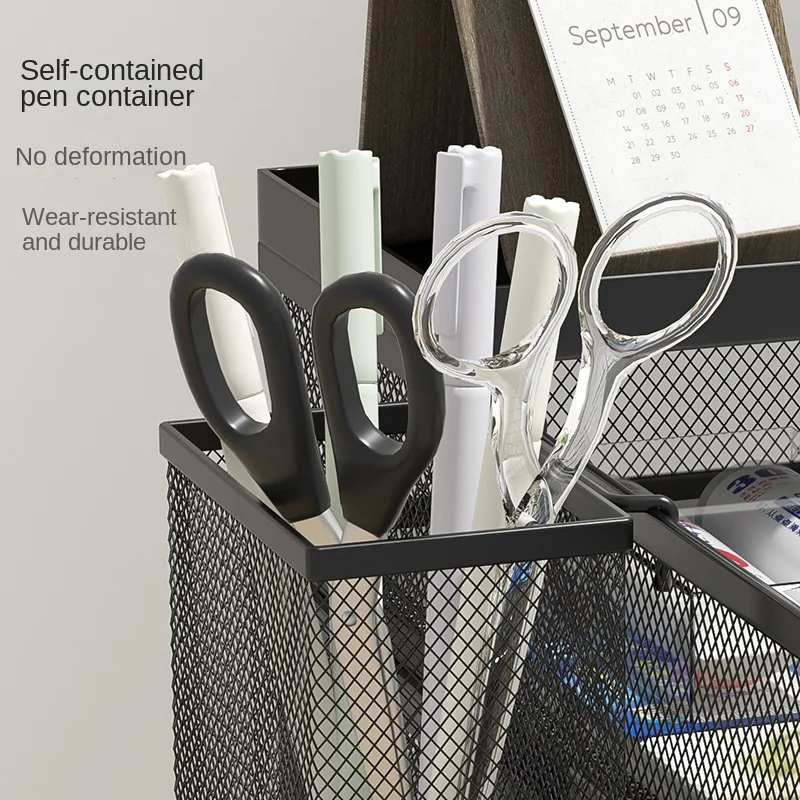 Desktop File Rack storage box storage racks file organizer Metal File Box Storage Rack Metal Multi-Layer Folder Storage Box Bookshelf Office Data Sorting A3A4
