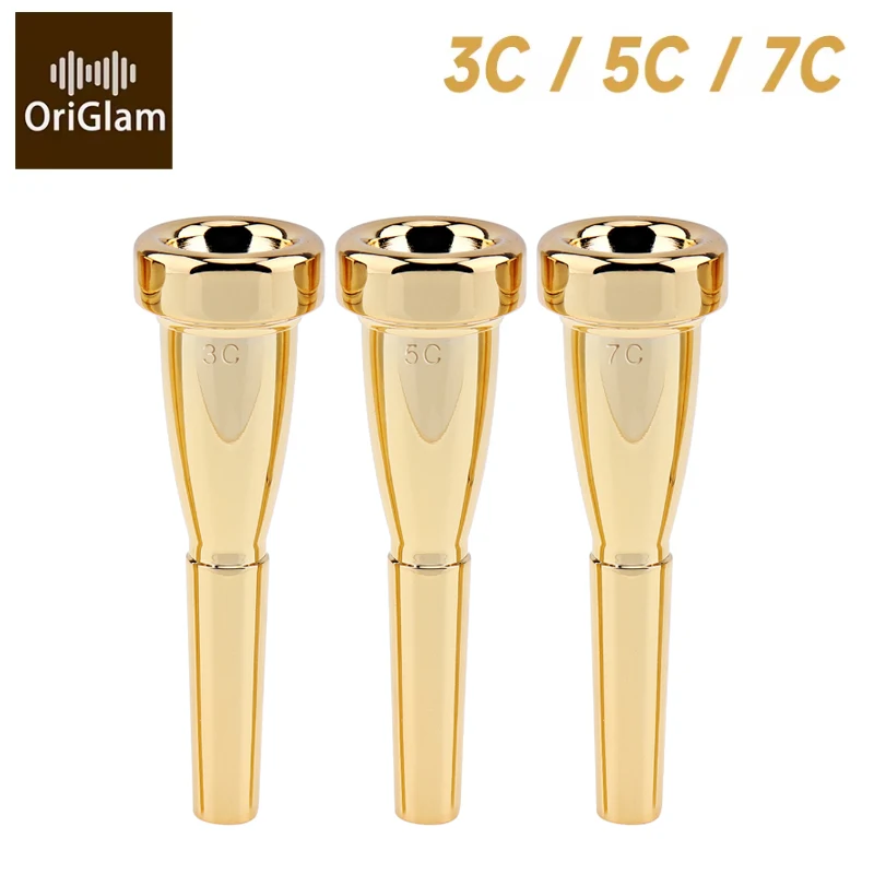 Trumpet Mouthpiece Gold Plated Metal Bullet Shape for Bach Conn and King Trumpet trumpet mouthpiece