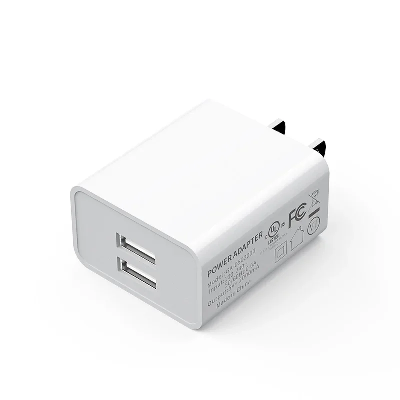 5V 2A US Plug USB Charging Dual Port Power Adapter For Home Travel Wall Quick Charger For Cell Phone Iphone Huawei Xiaomi Tablet power adapter power charger cellphone adapter