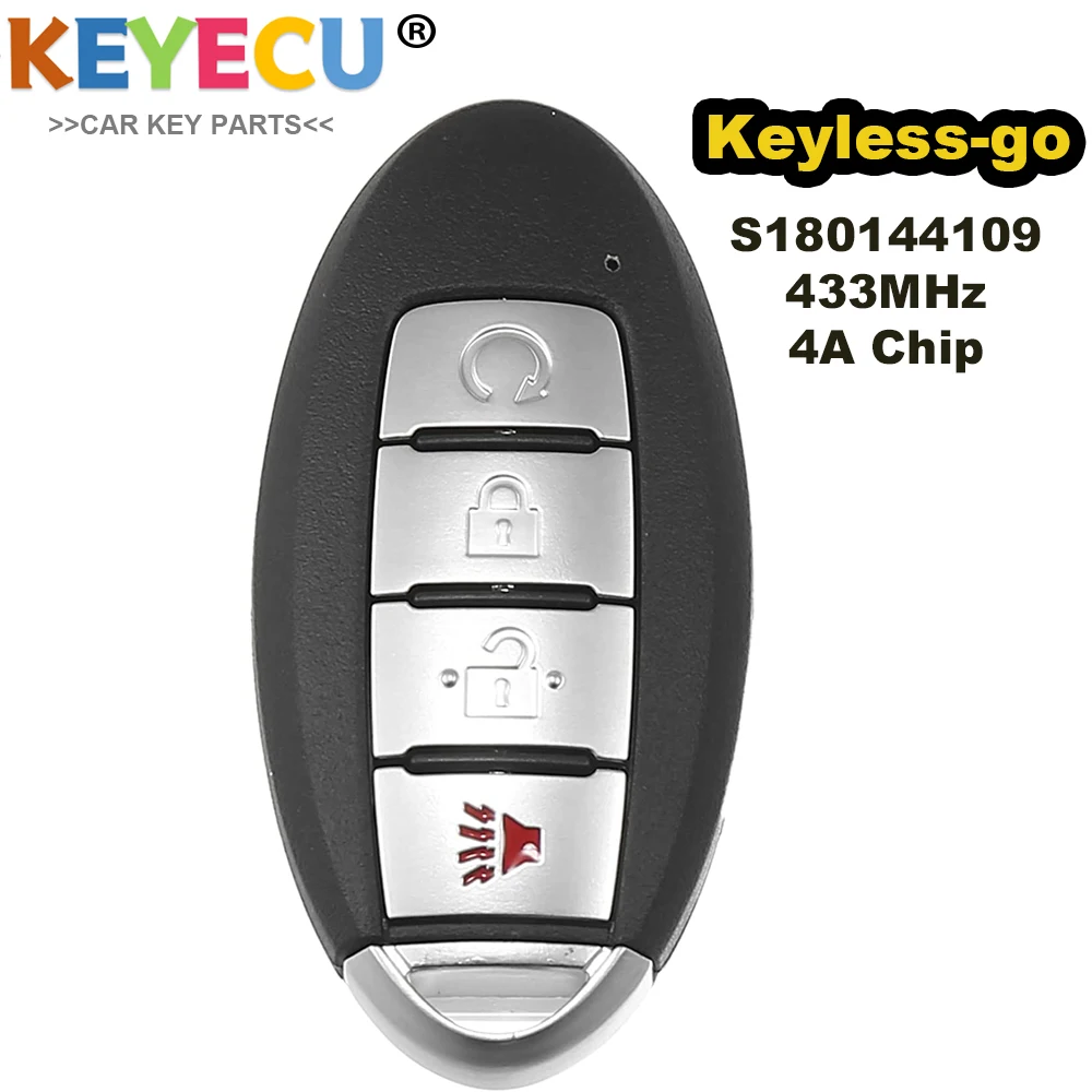 Keyecu Smart Remote Car Key For Nissan Rogue 2017 2018, Fob 4 Buttons