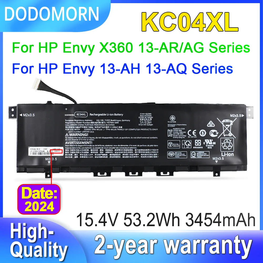 

DODOMORN KC04XL Laptop Battery For HP Envy X360 13-AG 13M-AQ 13-AH 13-AG0000AU 13-AQ0010TU 13-AH0010TX Series 15.4V 53.2Wh