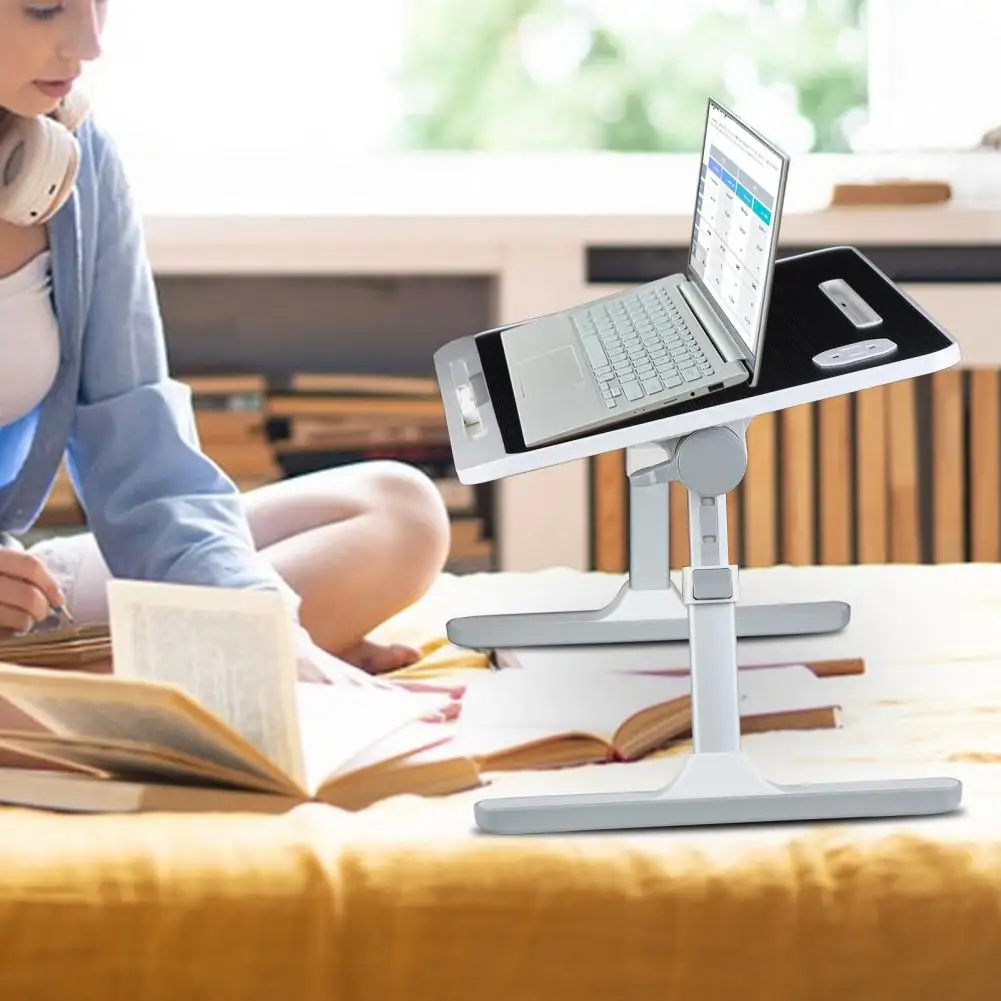 Laptop Bed Tray Table, Height Angle Adjustable Laptop Bed Stand, Portable Lap Desk with Foldable Legs, Foldable Lap Tablet Table 5