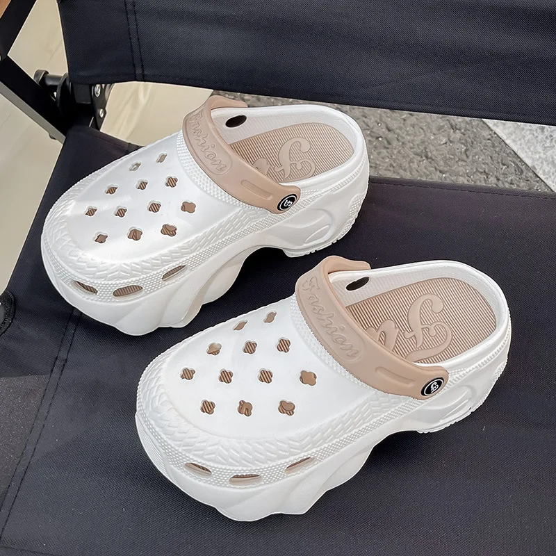Women's Platform Clogs Summer Chunk Slippers 2025 Comfortable Slip On Wedge Sandals Woman Fashion Thick Sole Garden Shoes Ladies 6