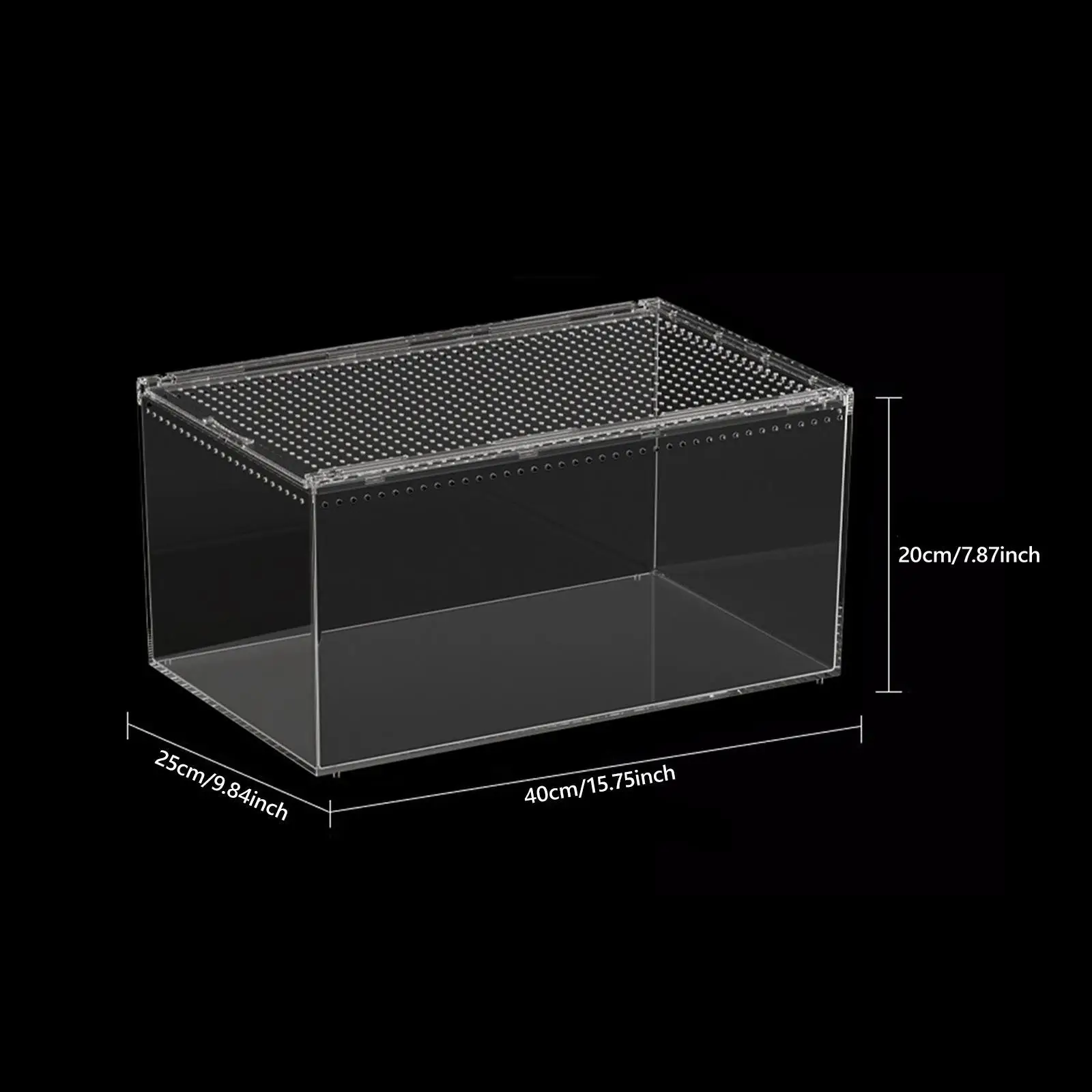 Reptile Terrarium Fish Tank Tarantula Enclosure Ventilation Reptile Habitat Container for Frog Snakes Terrapin Lizards Crayfish