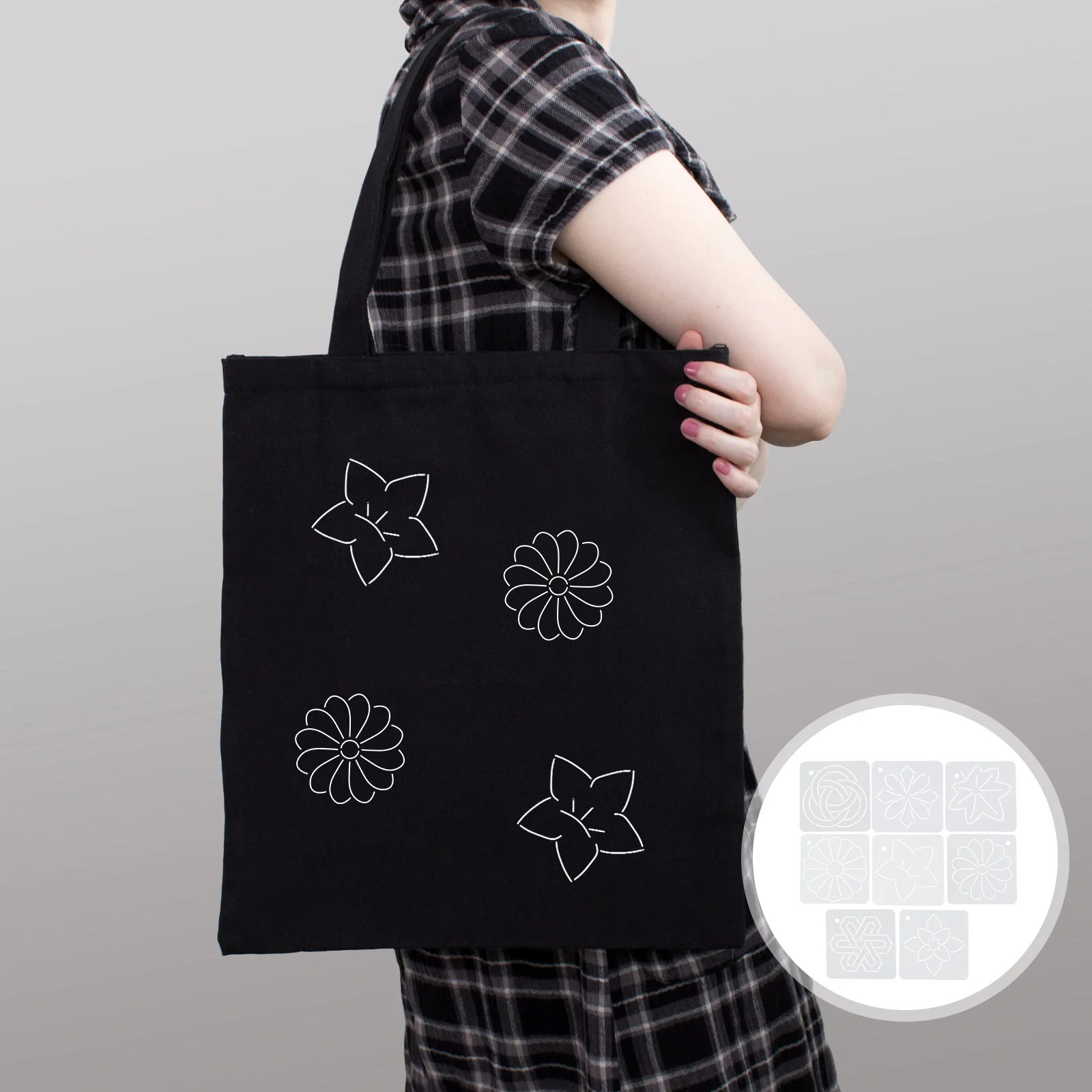 

8 Pcs Plum Bossom Patchwork Template Scrapbooking Tools Plastic Painting Flower