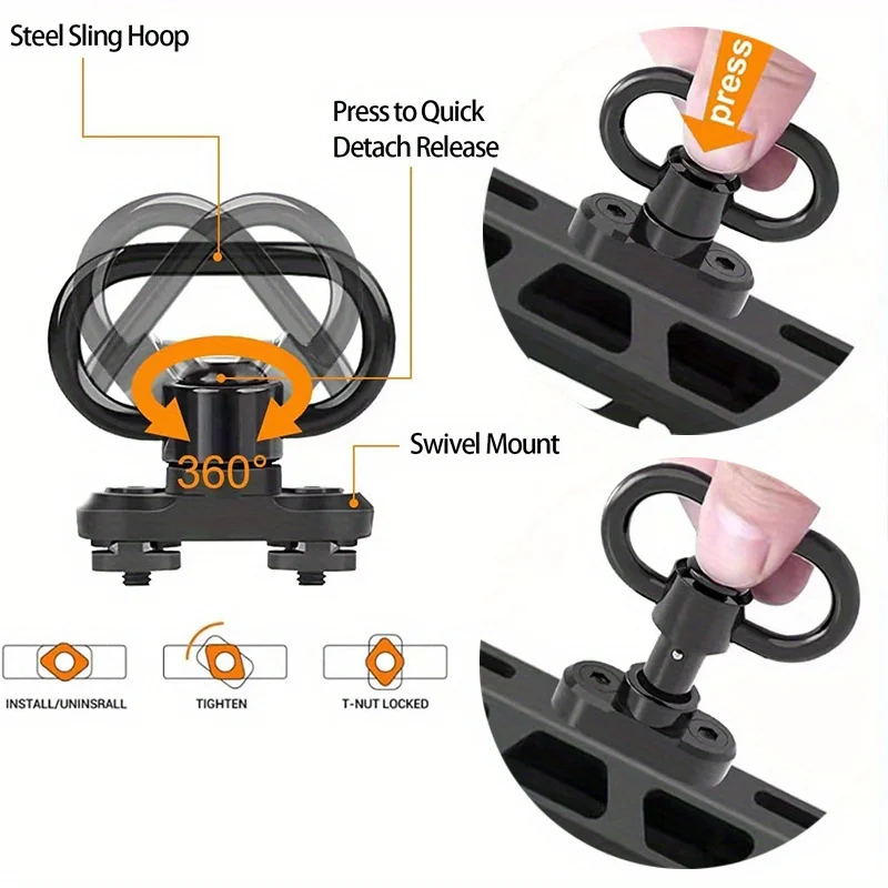 2 Point Sling Quick Adjust with Sling Swivels 2 PCS MountStraps with Fast Adjust Thumb Loop