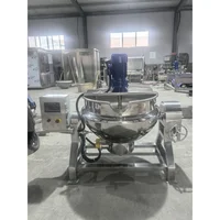 Marmite industrielle à double enveloppe personnalisée, vente en gros, 300L 500L, chauffage gaz, vapeur, électrique avec agitateur 2