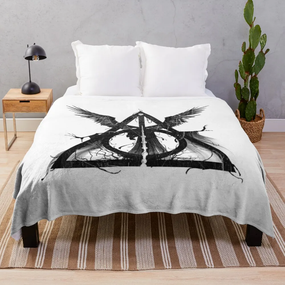 

Magic Deathly Halllow Black Throw Blanket Thin Wadding Blanket For Sofa