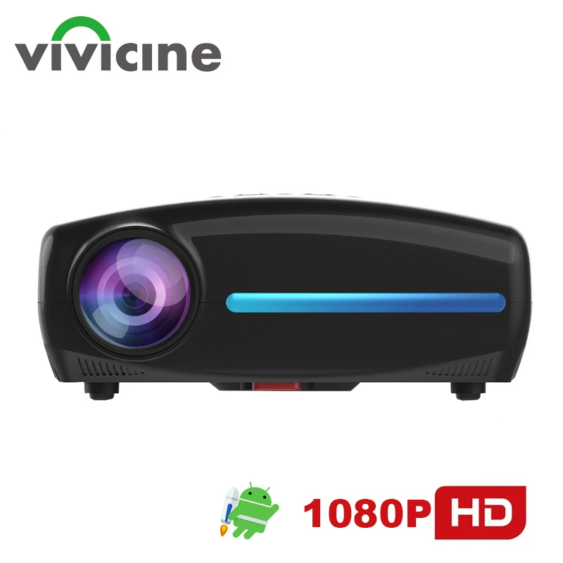 VIVICINE Real HD 1080p Home Theater Video Projector Beamer,Android 9.0 PC USB 