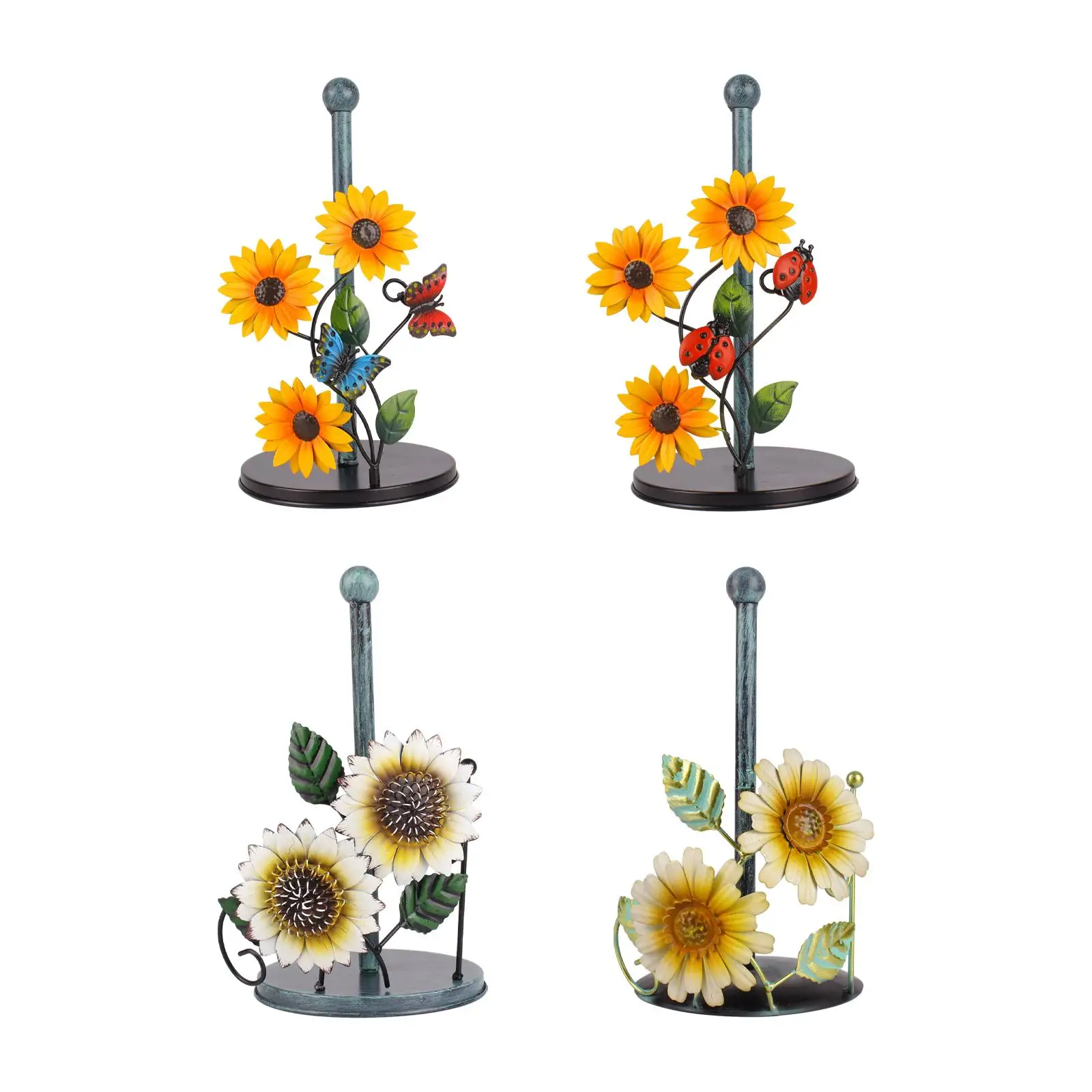 Elegant metal roll holder with sunflowers for the kitchen of the bar