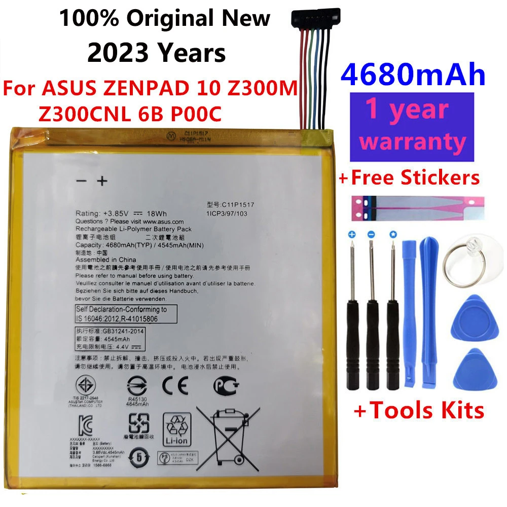 

C11P1517 Original battery for ASUS ZENPAD 10 Z300M Z300CNL 6B P00C High Quality 4680mAh Phone Batteries+ Free Tools