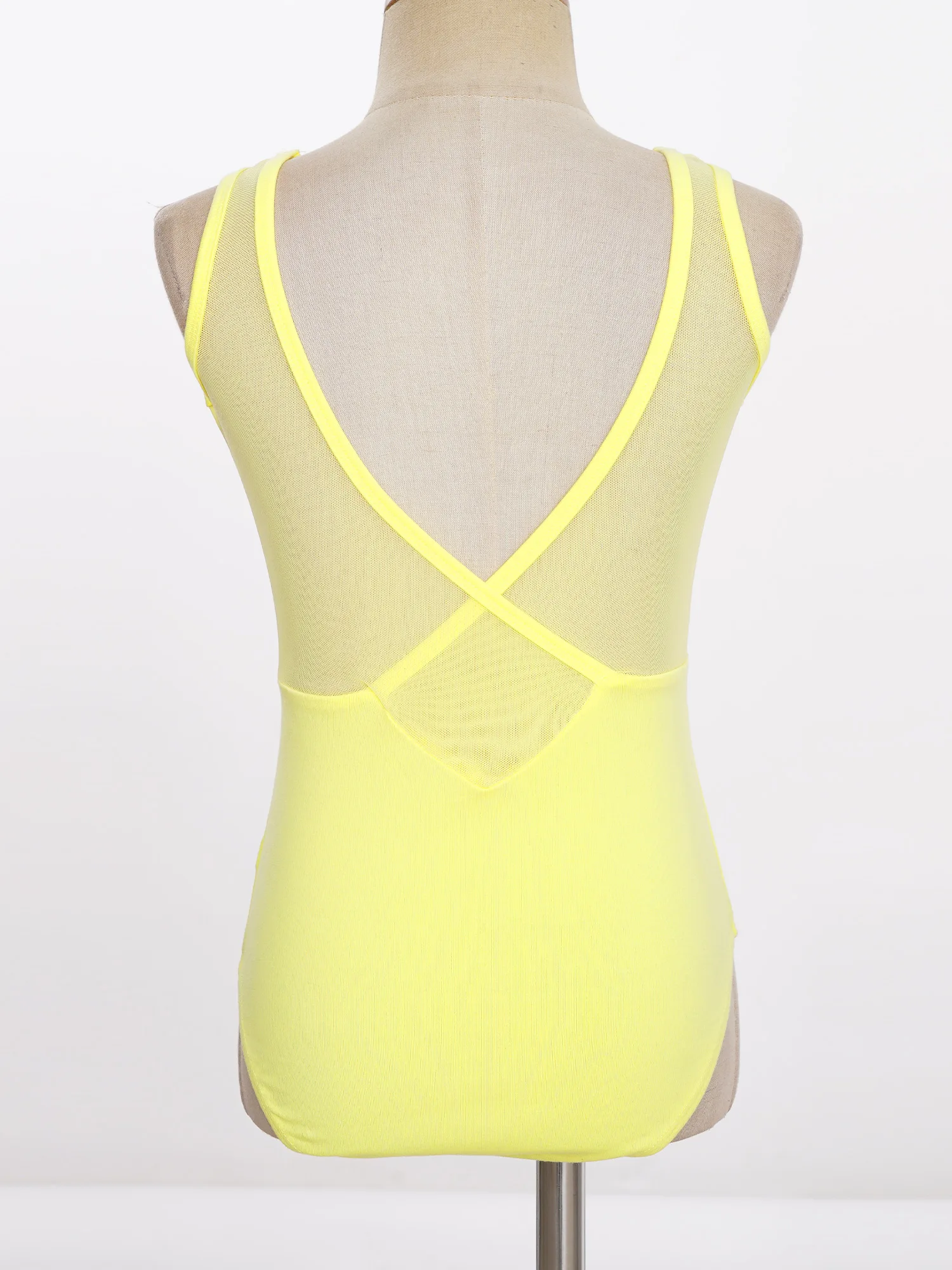 Girls Ballet Bodysuit Kids Ballet Leotard Sleeveless Mesh Patchwork V-Back Gymnastics Leotard Dance Clothing Ballerina Dancewear ballet leotard dance leotard girls dance costumes