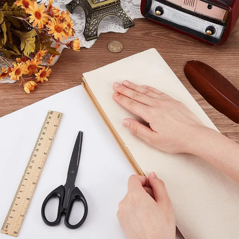 1 Set 39.4x16.9 Inch Book Binding Cloth Wheat Bookcover Imitation Leather Surface Paper Backed Book Cloth DIY book binding cloth