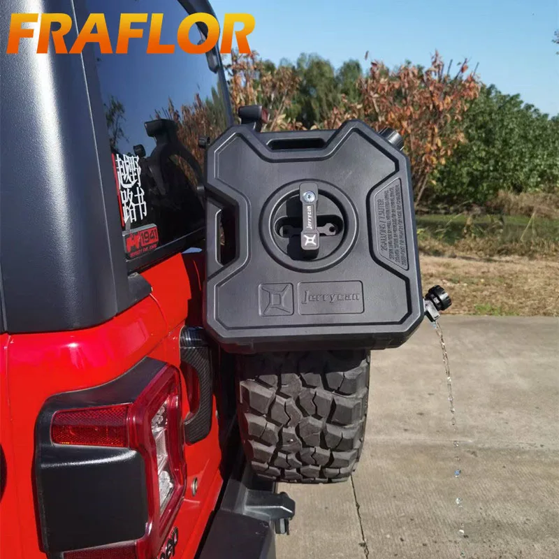오프로드 차량 예비 타이어 설치 물 탱크, 7.5L 예비 휠 장착 식수 캔, 캠핑 백업 물 주전자