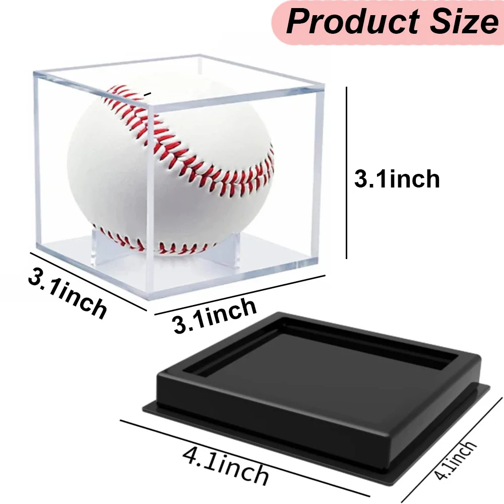 Acrylic Transparent Baseball Display Case UV Protected Baseball Storage Official Size Box Dustproof Souvenir Storage Box