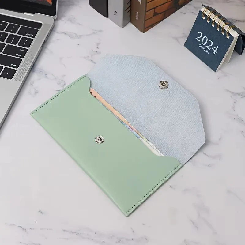 PU Leather Cash Envelope Wallet, Long Money Distribution, Multi-Functional Card Holder, Suitable for Men Women