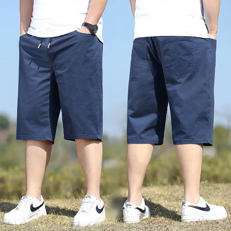 Elegant Fashion Harajuku Slim Fit Ropa Hombre Loose Casual All Match Sports Shorts Solid Pockets Thin Style Straight Leg Shorts