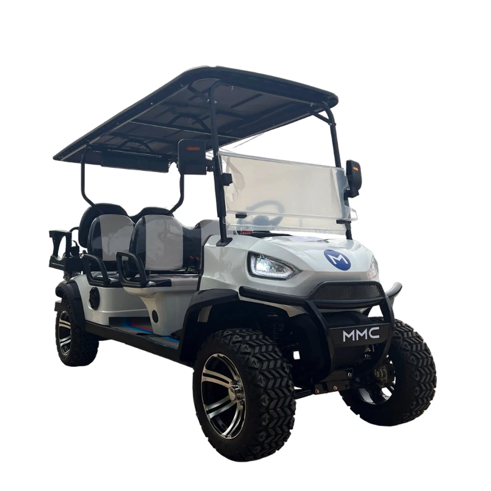 New Street Legal 60V Solar Panel Powered 6 Adult Off Road Golf Cart Con Nuovo Display Telecamera Di Retromarcia E Freni Elettromagnetici
