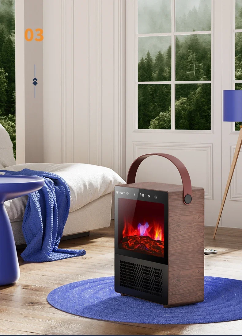 Saa5b2cb64fc94693a20b1dcfbdacfea9n 220V fireplace heater, household electric heater, living room, bedroom, fast heating and energy-saving heater Mallzona