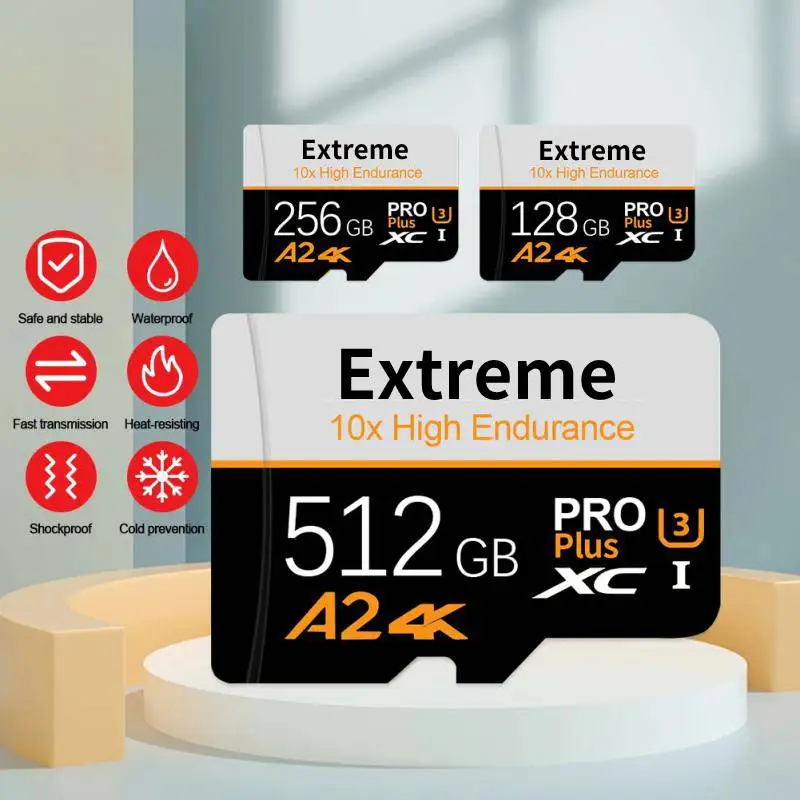 

Micro Waterproof TF Card 512GB Fast Speed Mini Memory Cards With Adapter For Smartphone/Tablet/Drone/Portable Gaming Devices