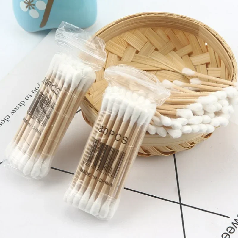 Bamboo Baby Cotton Swab Wood Sticks Soft Cotton Buds Cleaning of Ears Tampons Cotonete Health Beauty Swab