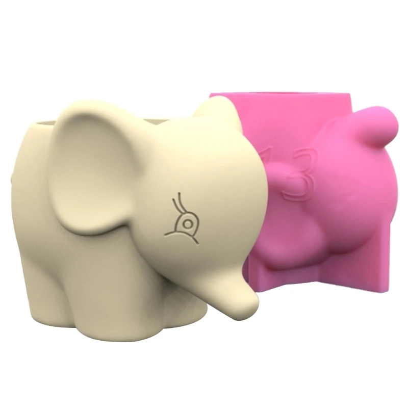 Small Succulent Pots Silicone Mold Funny Unique Pen Holder Mould Cow Flower Pot Molds for Indoor Plant Tool