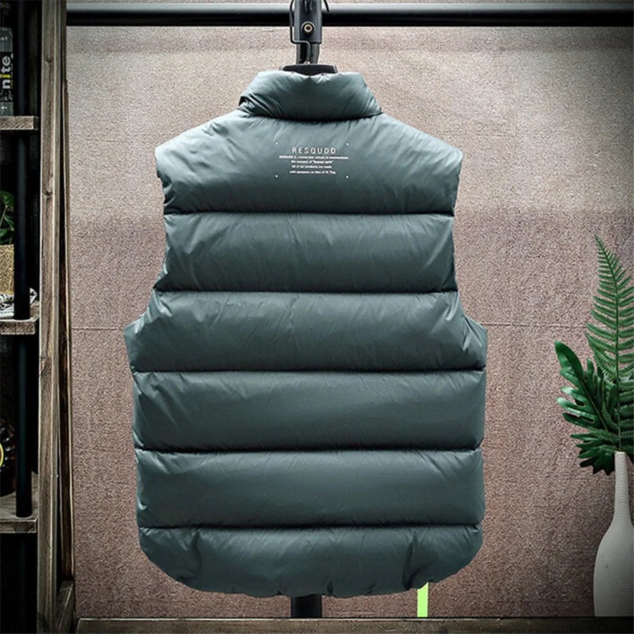 Description Picture 3 of itemMen's Down Vest Winter Warm White Duck Down Puffy Padded Waistcoat Lightweight Thick Sleeveless Jacket Outside Coat Men Clothes