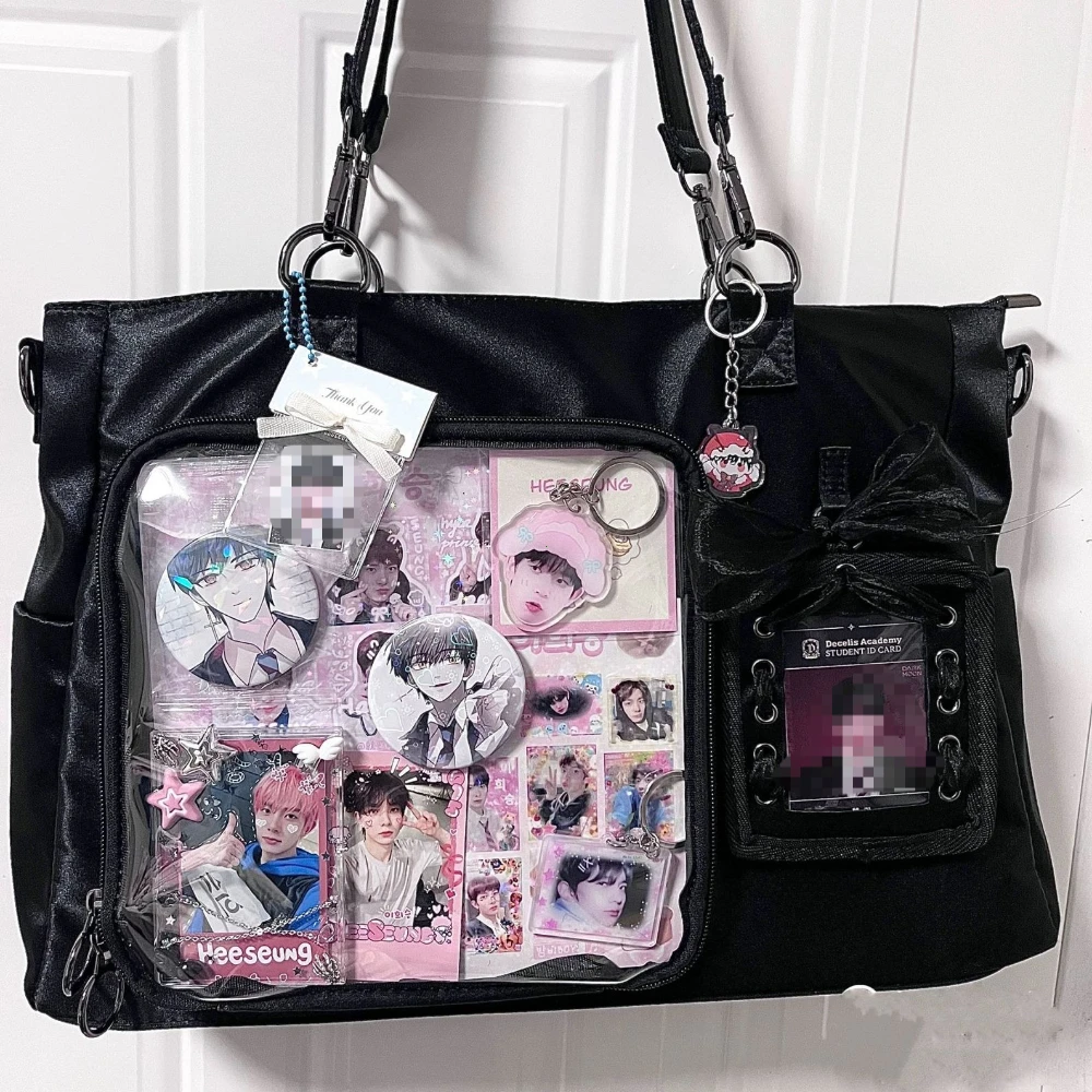 Large Capaci Transparent Mengers Bag Simple College Sle Women's Oulder Bag Crossbody School Book Bag Handbags for Women 2026