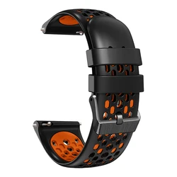 22mm Silicone Watch Strap - Versatile & Durable Wristband Bracelet for 22mm Universal (Black orange)