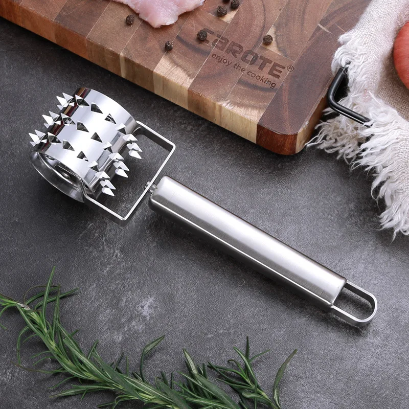 Meat Tenderizer Meat Hammer 1Pcs Stainless Steel Meat Tenderizer Chopper Roller Hammer For Steak Knock-Sided Pork Pounders Cooking Kitchen Tools